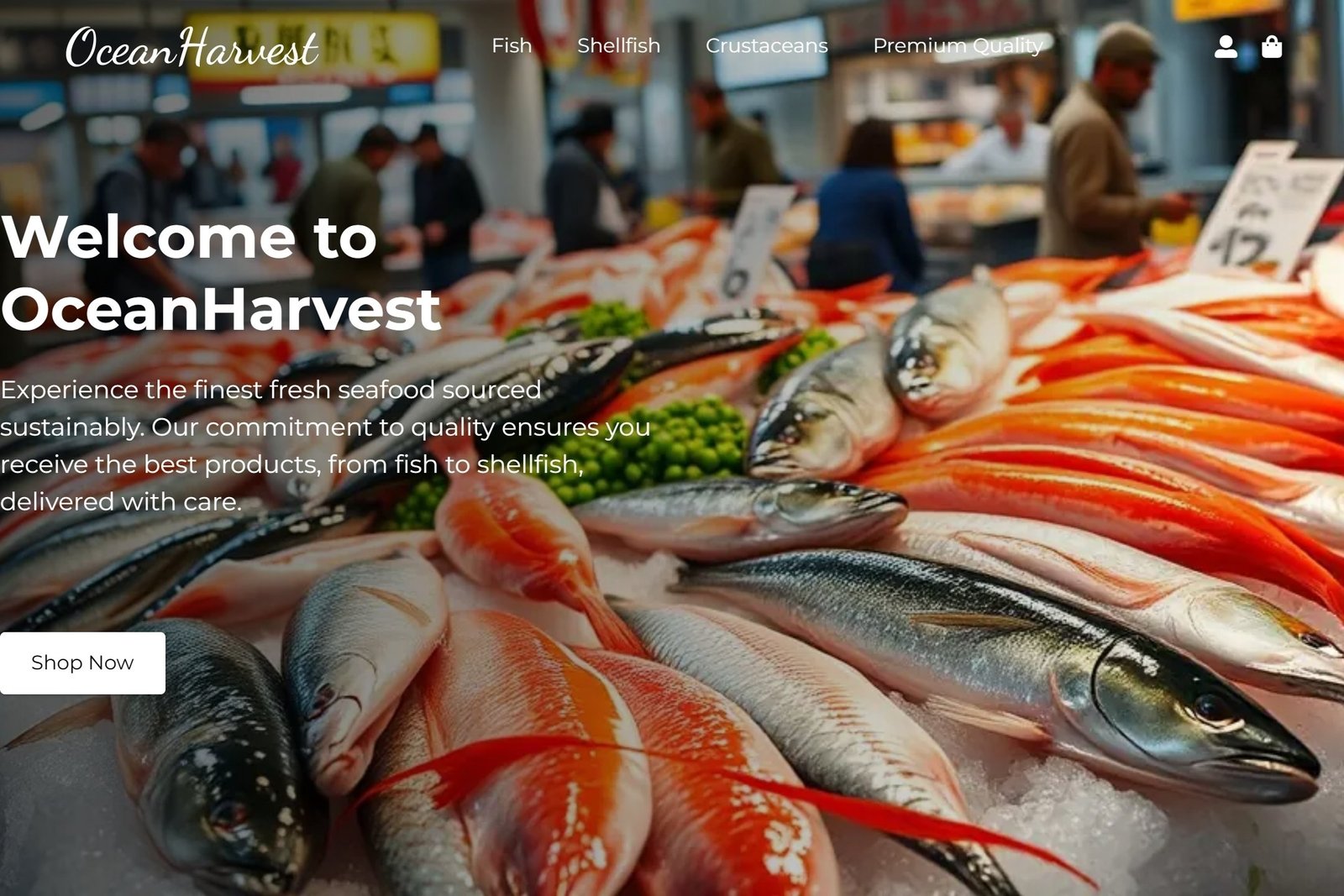 Modèle de site Web pour grossiste en fruits de mer