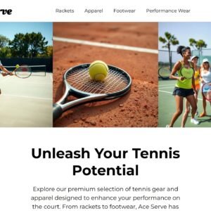Modèle de site Web de magasin de tennis
